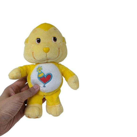 Care Bears Other - 2003 Care Bear Cousins Playful Heart Yellow Monkey Stuffed Animal Soft Toy 8"